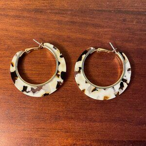 Bundle 3 for $12.  White and black hoop earrings
